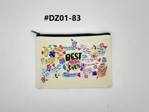 Printed 8" x 5.5" Cosmetic Canva Pouch - Image 12