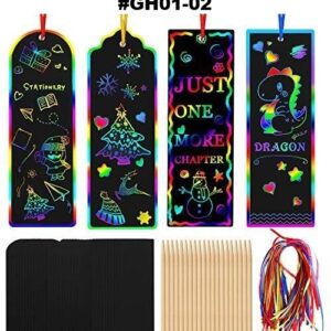 24PCS DIY Scratch to Colour Card Sets