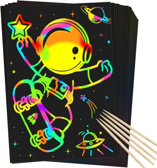 #GH 01-297 50PCS DIY Scratch to Colour Notes Card Set - Image 5