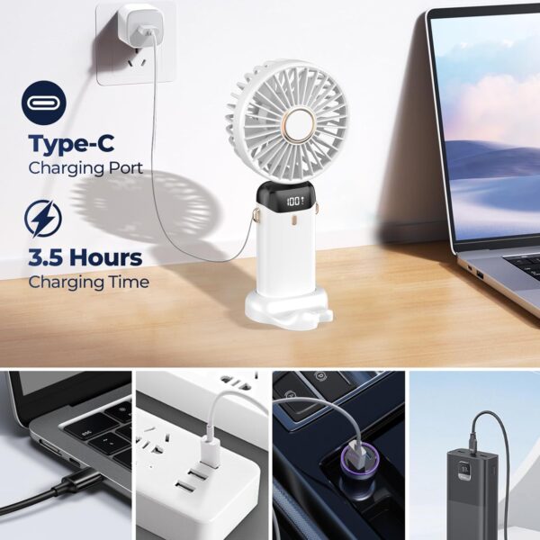 #JY 01-39 Mini 5 Speed Handheld USB Personal Fan - Image 3
