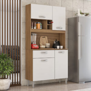 Malta Kitchen Kit Cabinet - Almond/White