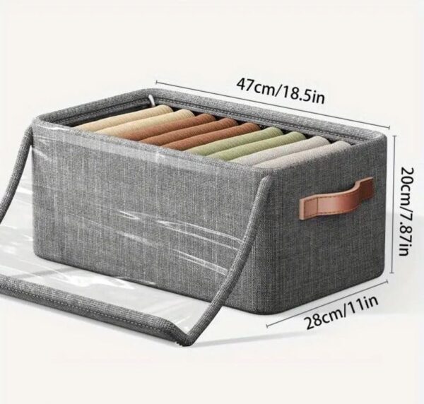 #XP 01-104 Grey Fabric Storage Box with Transparent Lid - 3PCS for $100.00 - Image 5