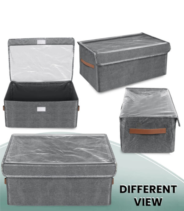 #XP 01-104 Grey Fabric Storage Box with Transparent Lid - 3PCS for $100.00