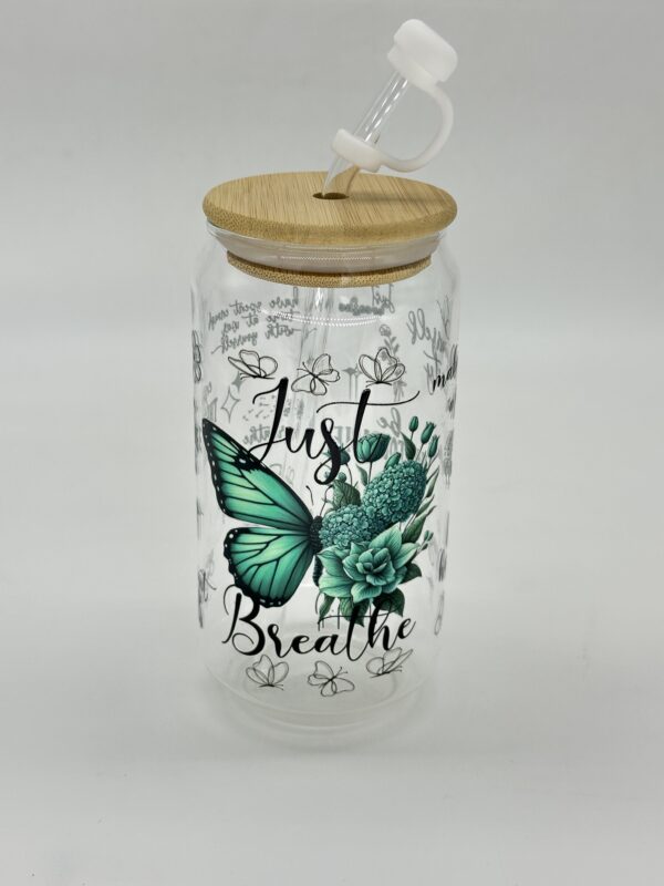 Printed 500ML Glass Cup with Straw, Straw Cover & Bamboo Lid - 2PCS for $100.00 - Image 8