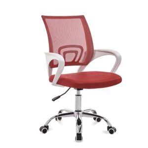 #CF 02-01 Red & White Simple Mesh Student Chair
