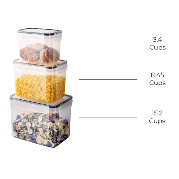 #GZ 01-02 3PC Plastic Airtight Food Storage Container Set - Image 2