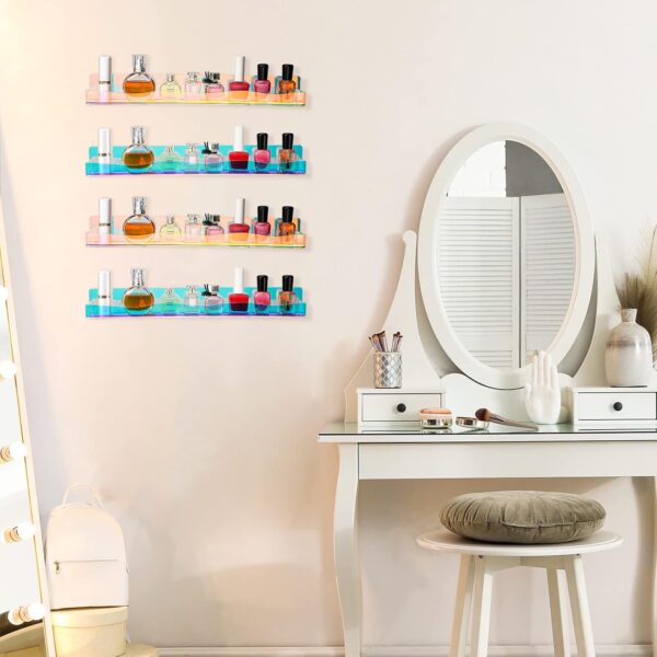 #JY 01-33 4PC Iridescent Acrylic Wall Shelves - Image 2