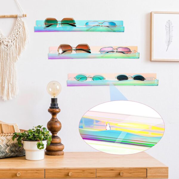 #JY 01-33 4PC Iridescent Acrylic Wall Shelves - Image 5