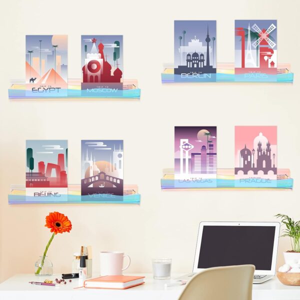#JY 01-33 4PC Iridescent Acrylic Wall Shelves - Image 6