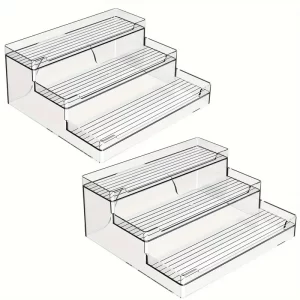 #QW 01-78 Clear Acrylic 2PC 3 Tier Counter Organizer