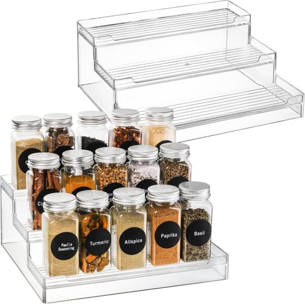 #QW 01-78 Clear Acrylic 2PC 3 Tier Counter Organizer - Image 4