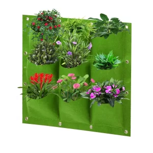 #WH 01-32 Green 20" x 20" Felt Fabric 9 Pocket Wall Planter Bag - 3PCS for $100.00