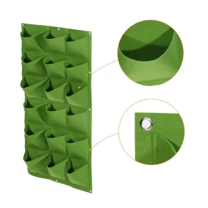 #WH 01-36 Green 20" x 40" Felt Fabric 18 Pocket Wall Planter Bag