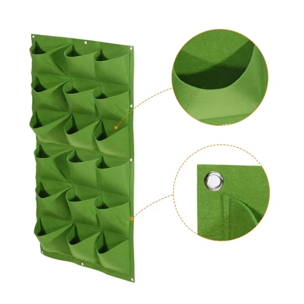 #WH 01-36 Green 20" x 40" Felt Fabric 18 Pocket Wall Planter Bag