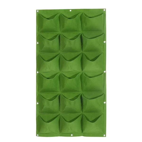 #WH 01-36 Green 20" x 40" Felt Fabric 18 Pocket Wall Planter Bag - Image 7