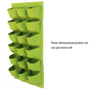 #WH 01-38 Green 20" x 40" Felt Fabri Wall Planter Bag with 18 Deep Pockets