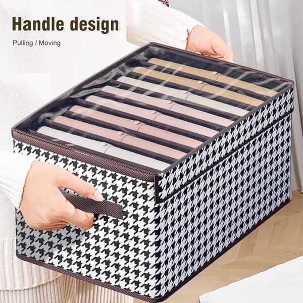 #XP 01-108 Patterned Fabric Storage Box with Transparent Lid - 3PCS for $100.00 - Image 4