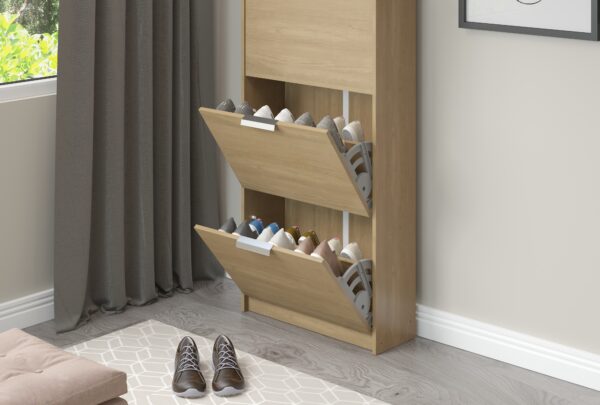 #1035.110 Dakar Oak 3 Door Shoe Cabinet - Image 2