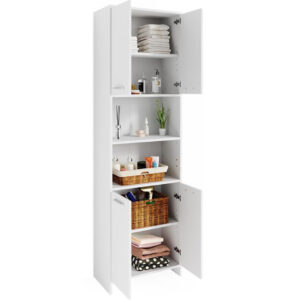 #BA-017 White 4 Door Multi-use Shelving Unit