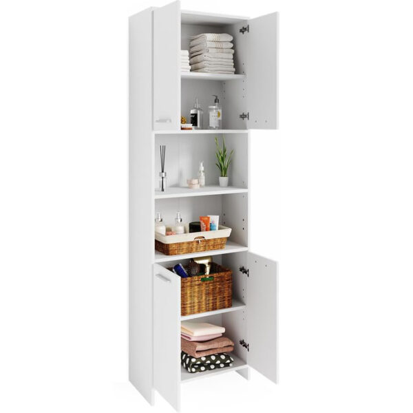 #BA-017 White 4 Door Multi-use Shelving Unit