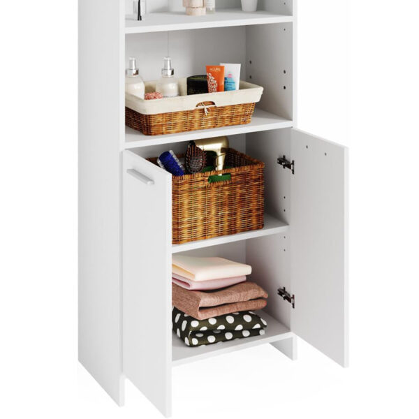 #BA-017 White 4 Door Multi-use Shelving Unit - Image 2