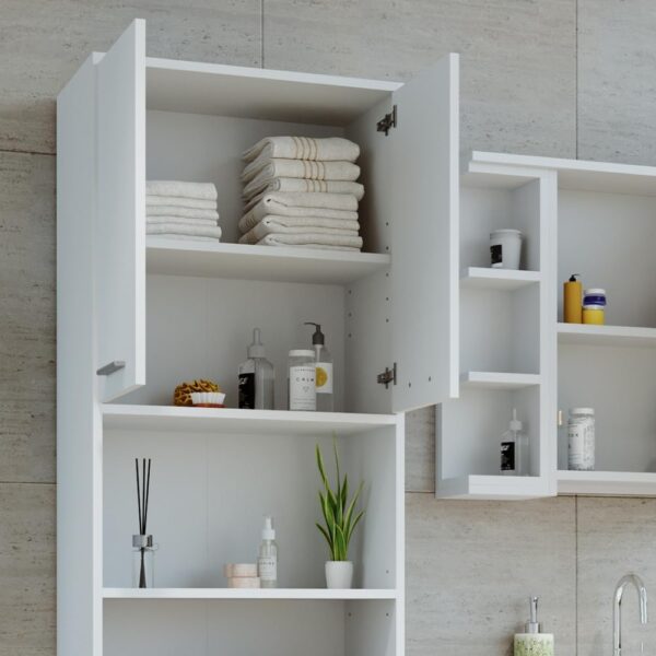 #BA-017 White 4 Door Multi-use Shelving Unit - Image 4
