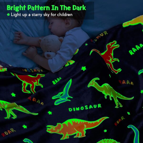 51" x 59" Micro Fleece Kids Glow in the Dark Blanket - Image 4