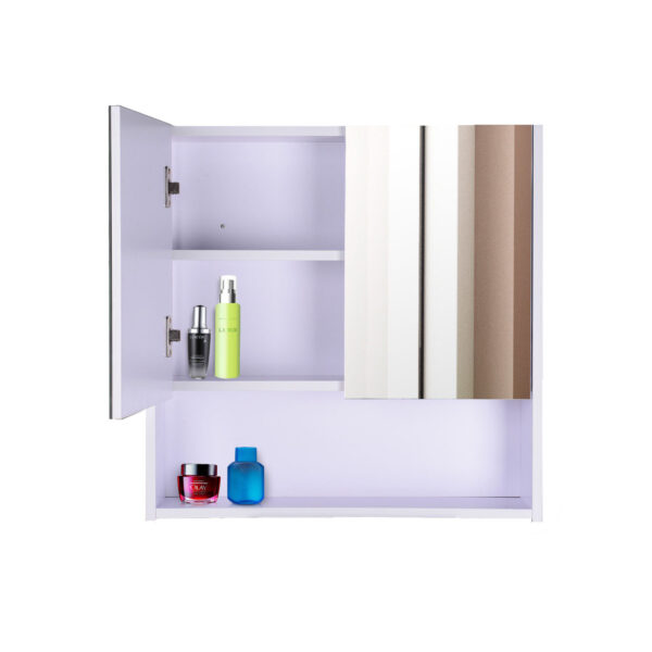 #BA-011 White 2 Door Medicine Cabinet with Mirrors & External Shelf - Image 3