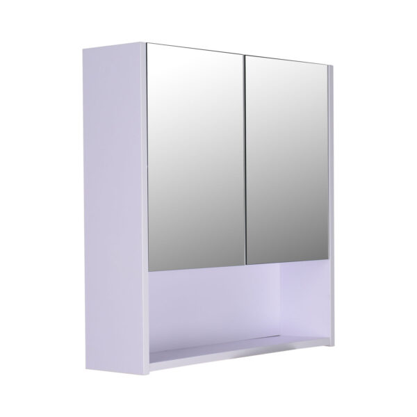 #BA-011 White 2 Door Medicine Cabinet with Mirrors & External Shelf
