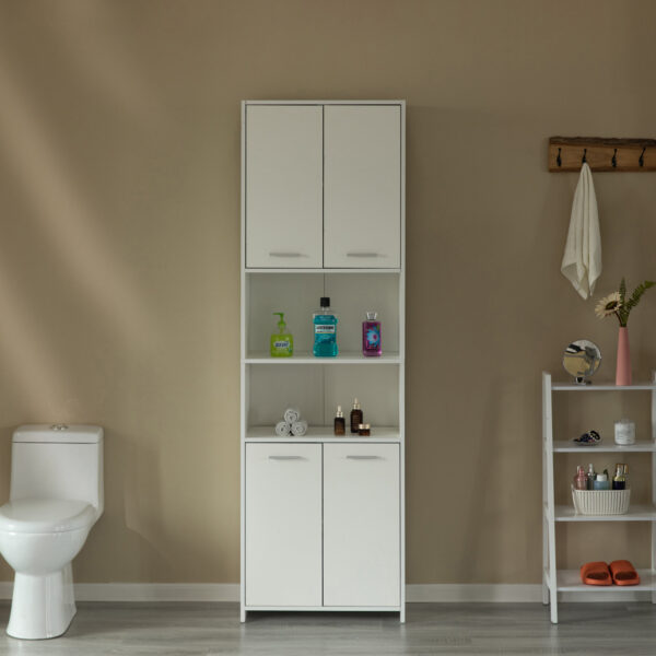 #BA-017 White 4 Door Multi-use Shelving Unit - Image 6