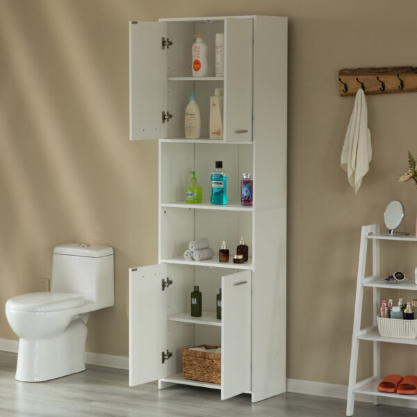 #BA-017 White 4 Door Multi-use Shelving Unit - Image 8