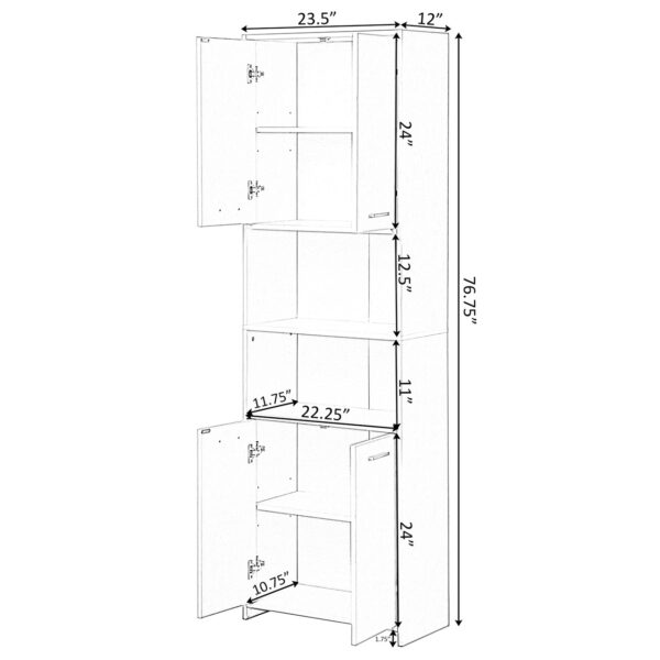 #BA-017 White 4 Door Multi-use Shelving Unit - Image 7