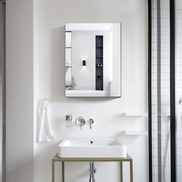#BA-015 White 1 Door Medicine Cabinet with Mirror - Image 3