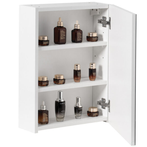 #BA-015 White 1 Door Medicine Cabinet with Mirror - Image 4