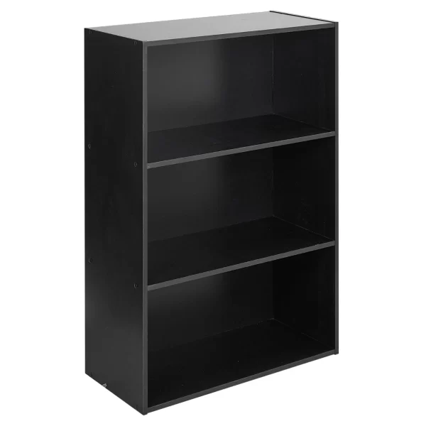 #BC-066 3 Tier Bookcase with 2 Door Cabinet - Black - Image 4