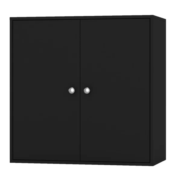 #BC-066 3 Tier Bookcase with 2 Door Cabinet - Black - Image 3