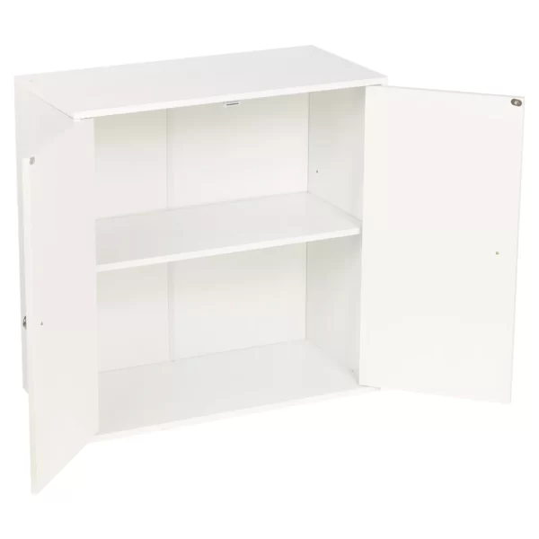#BC-066 3 Tier Bookcase with 2 Door Cabinet - White - Image 2