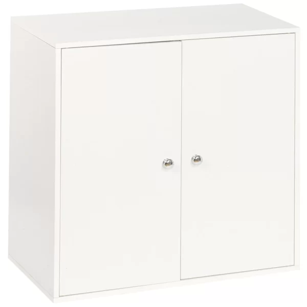#BC-066 3 Tier Bookcase with 2 Door Cabinet - White - Image 4
