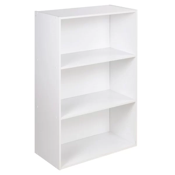 #BC-066 3 Tier Bookcase with 2 Door Cabinet - White - Image 5