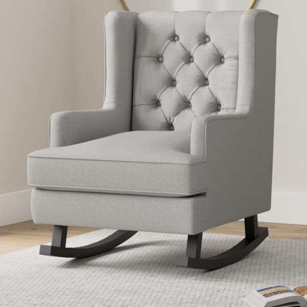 #JG 01-60 Gray Fabric Rocking Accent Chair