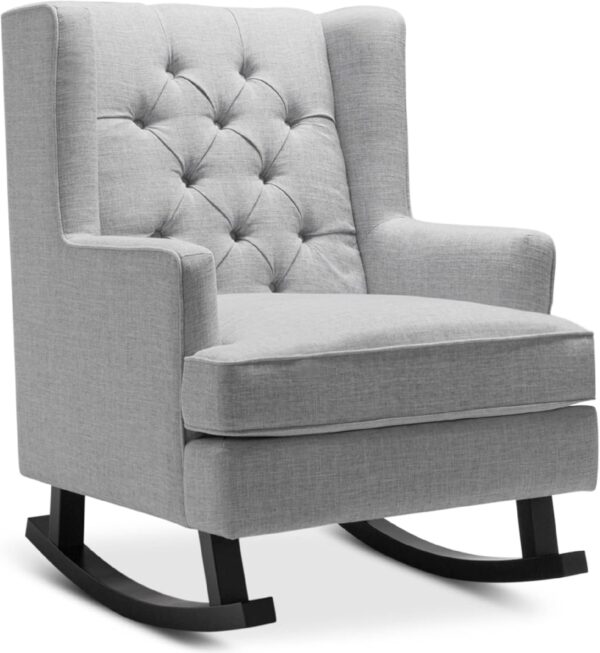 #JG 01-60 Gray Fabric Rocking Accent Chair - Image 3