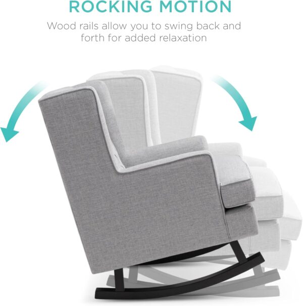 #JG 01-60 Gray Fabric Rocking Accent Chair - Image 8