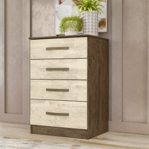 MS913 4 Drawer Chest of Drawers - Brown/Hazelnut