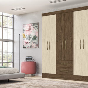MS921 6 Door Wardrobe - Brown/Hazelnut