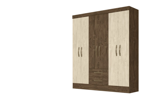 MS921 6 Door Wardrobe - Brown/Hazelnut - Image 2
