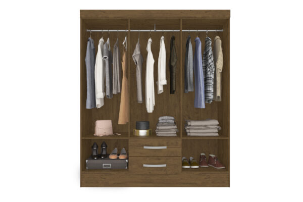 MS921 6 Door Wardrobe - Brown/Hazelnut - Image 3