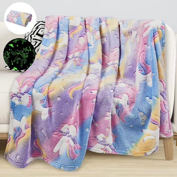 51" x 59" Micro Fleece Kids Glow in the Dark Blanket - Image 13