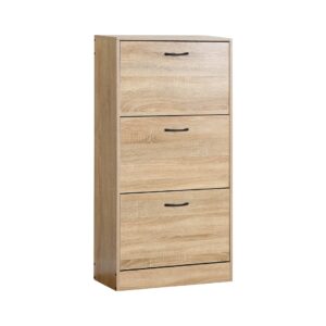 #SC-0308 Oak 3 Door Shoe Cabinet