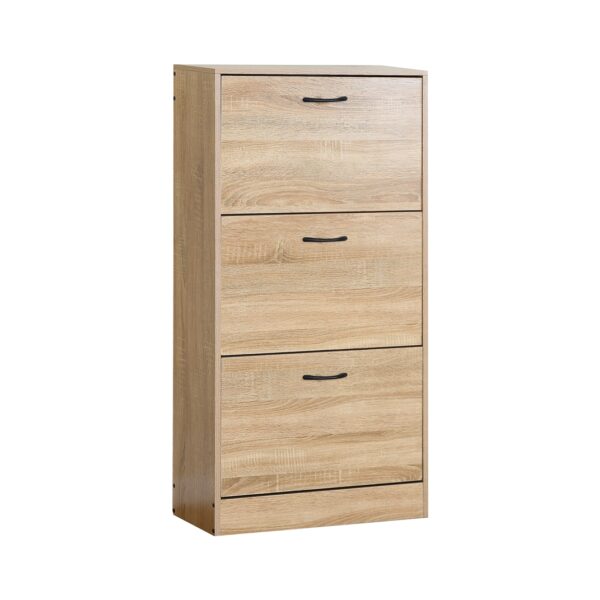 #SC-0308 Oak 3 Door Shoe Cabinet