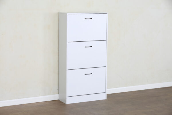 #SC-0308 White 3 Door Shoe Cabinet